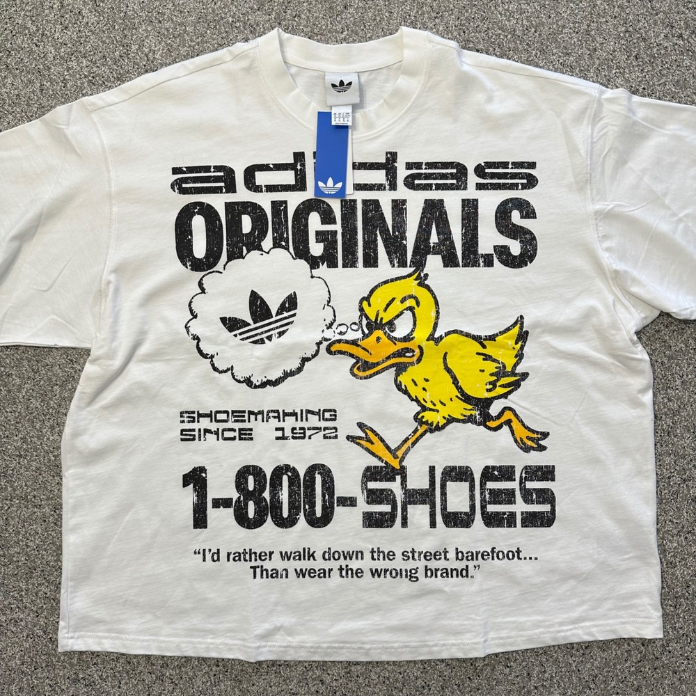 Adidas Originals Mens Duck GFX Tee White Graphic T-Shirt 2XL KG6439 NEW